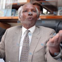 The Kenya society for the deaf children national chairman Francis Nganga addressing the media