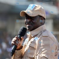 Opposition leader Raila Odinga taking part in a demonstration