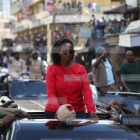 Narc-K party leader Martha Karua taking part in a demonstration