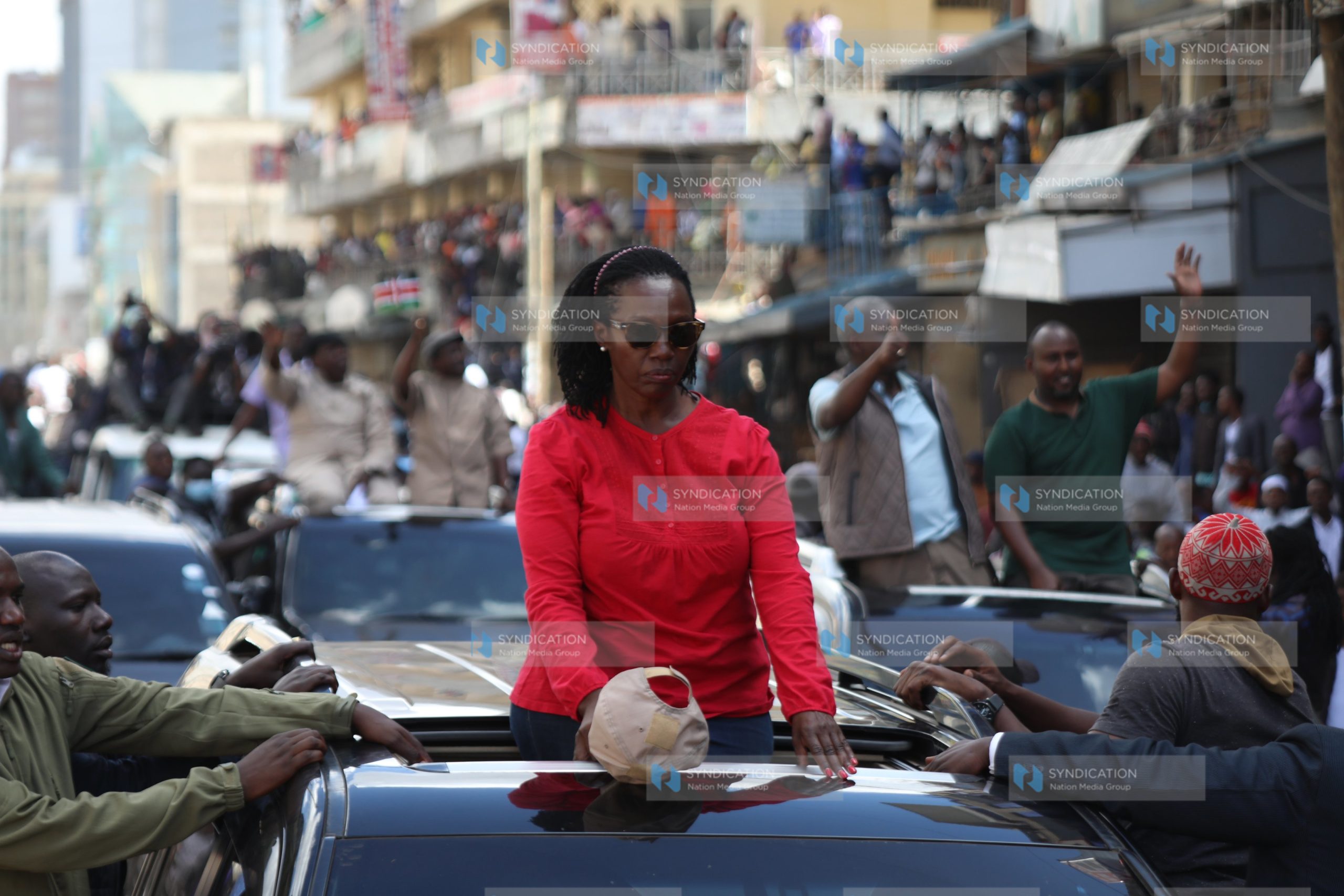 Narc-K party leader Martha Karua taking part in a demonstration