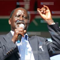 Opposition leader Raila Amollo Odinga addresses doctors