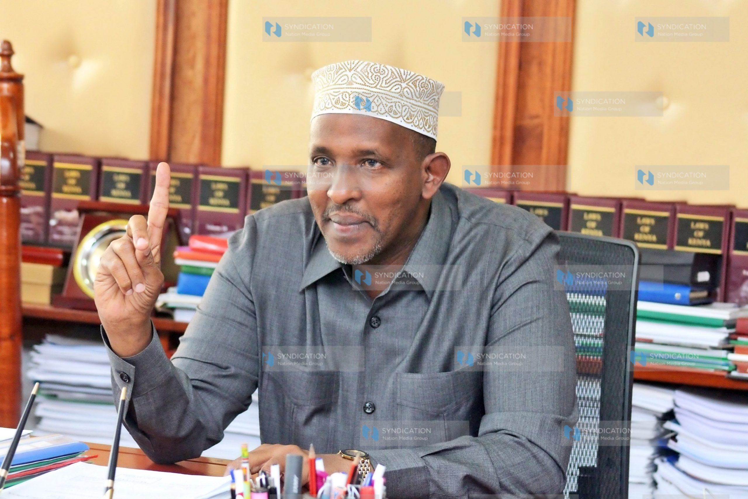 Aden Duale addressing the media