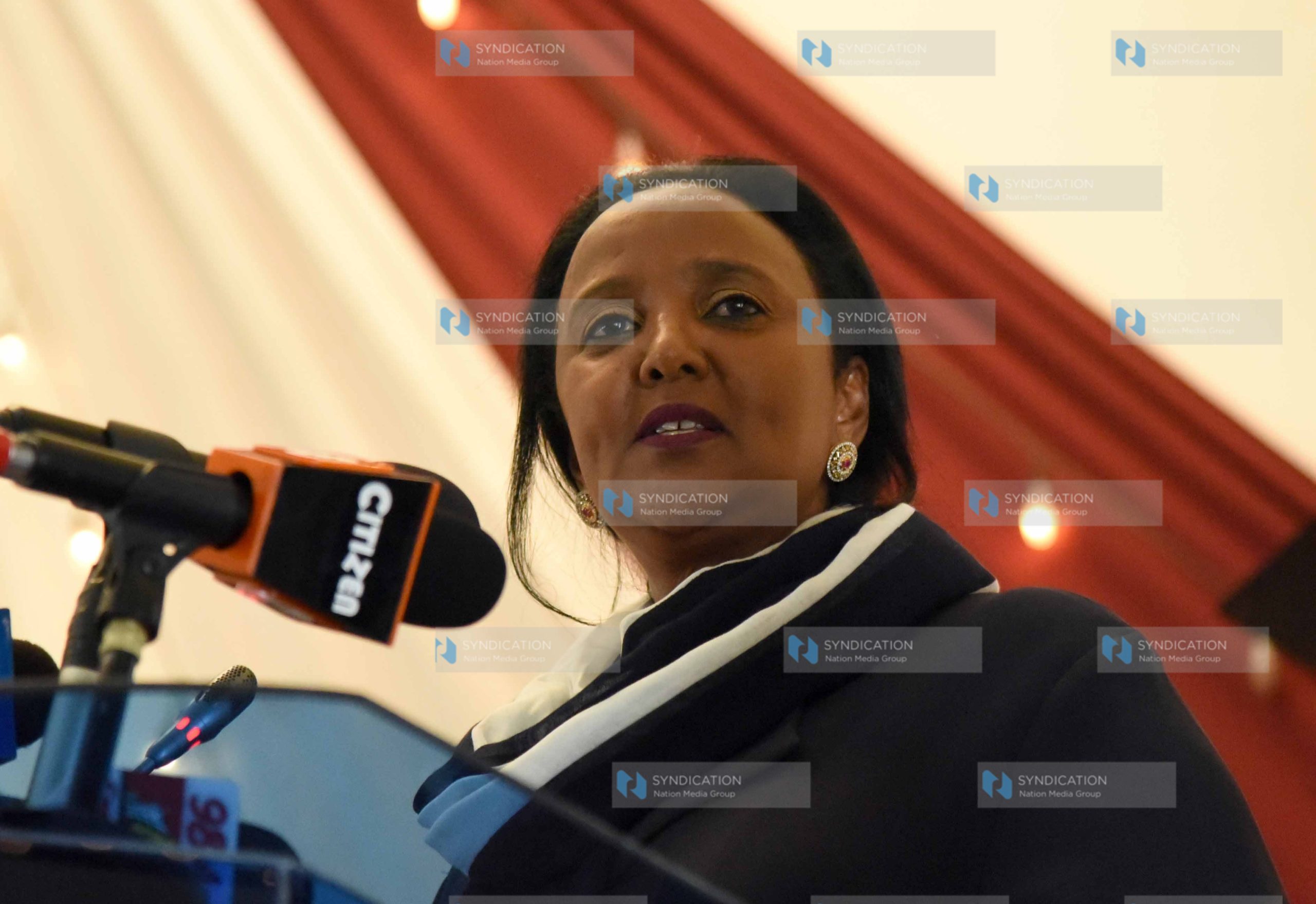 Education Cabinet Secretary Amina Mohamed addressing Participants