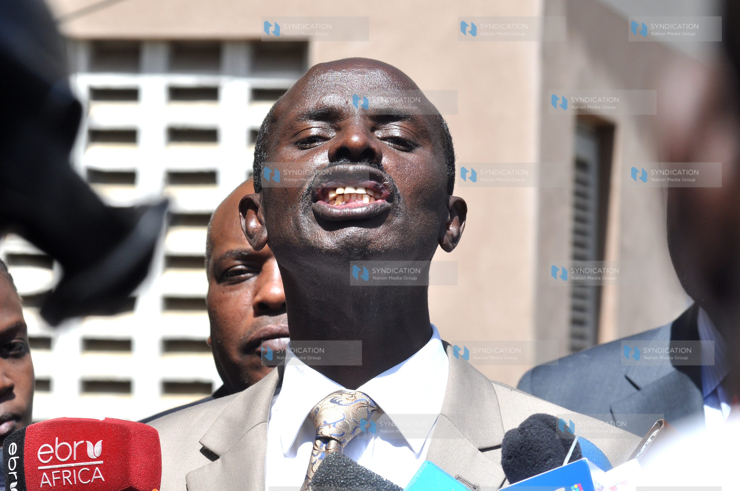 KNUT Secretary General Wilson Sossion addressing journalists