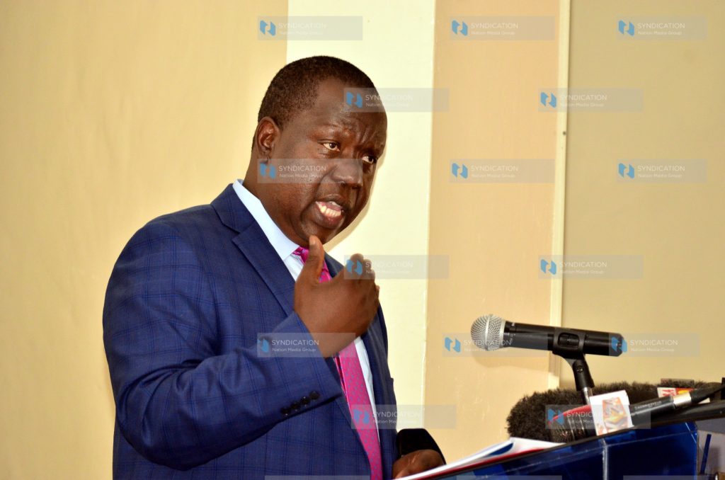 Fred Matiang’i addressing a gathering of Educational Stakeholders