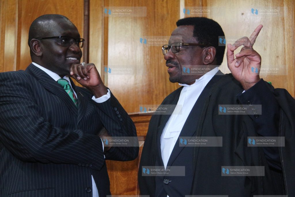 Thirdway Alliance presidential candidate Ekuro Aukot and lawyer James Orengo