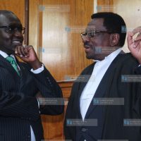 Thirdway Alliance presidential candidate Ekuro Aukot and lawyer James Orengo