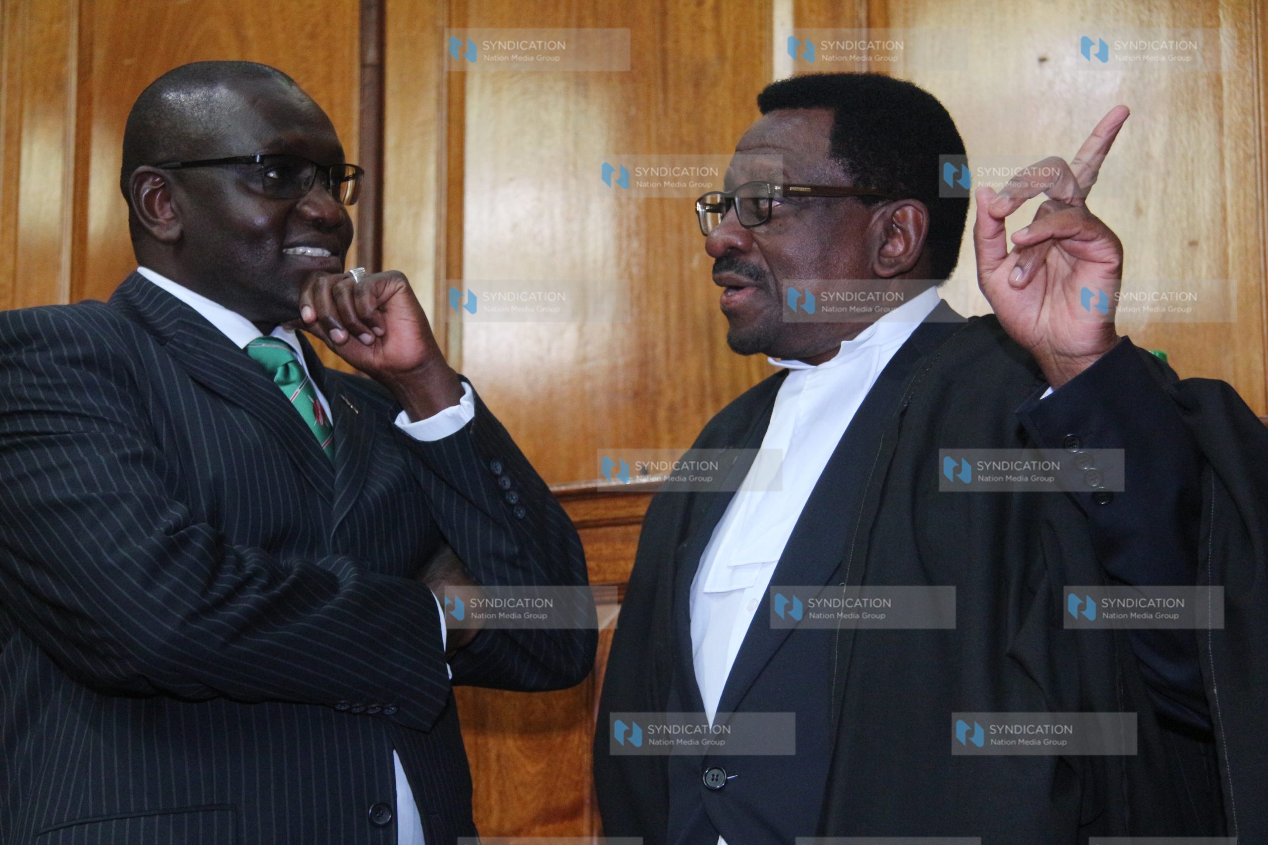 Thirdway Alliance presidential candidate Ekuro Aukot and lawyer James Orengo