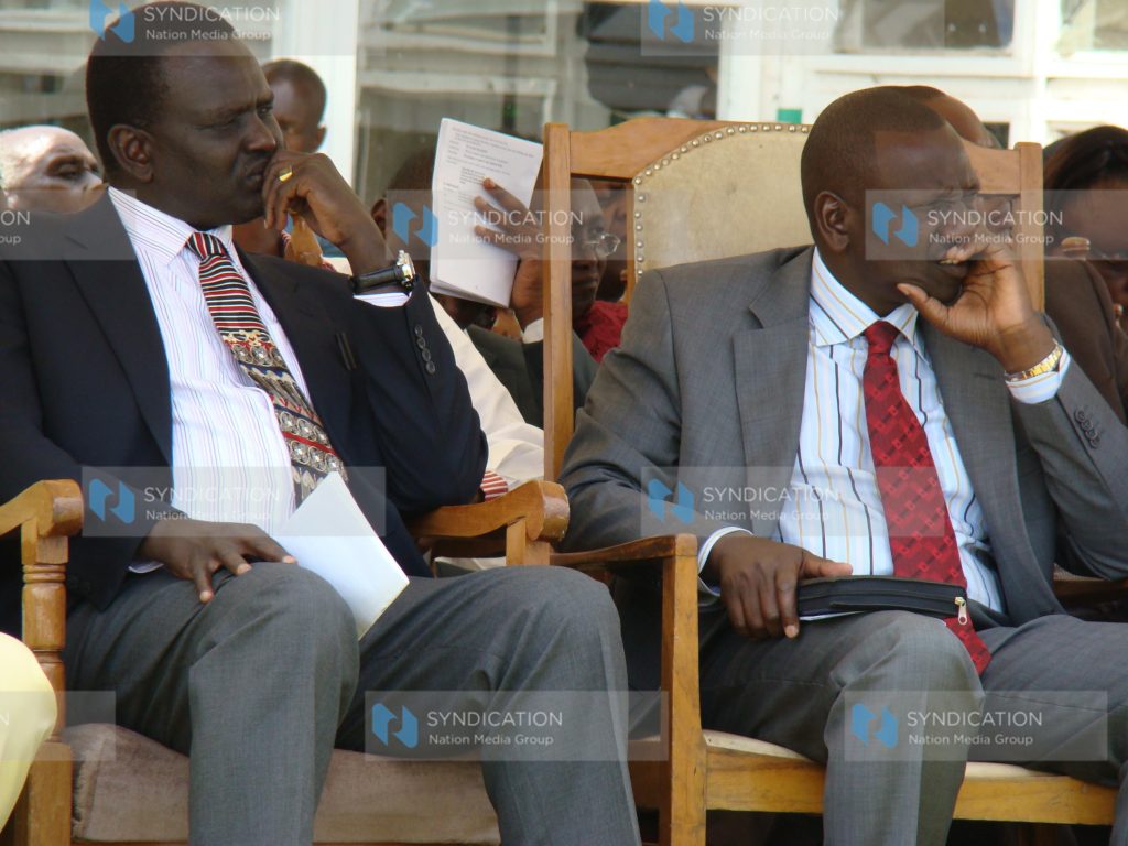 Suspended Higher Education Minister William Ruto and Information Minister Samuel Poghisio