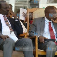 Suspended Higher Education Minister William Ruto and Information Minister Samuel Poghisio