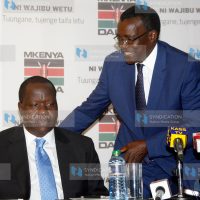 Acting Internal Security Cabinet Secretary Fred Matiang'i and Chief Justice David Maraga
