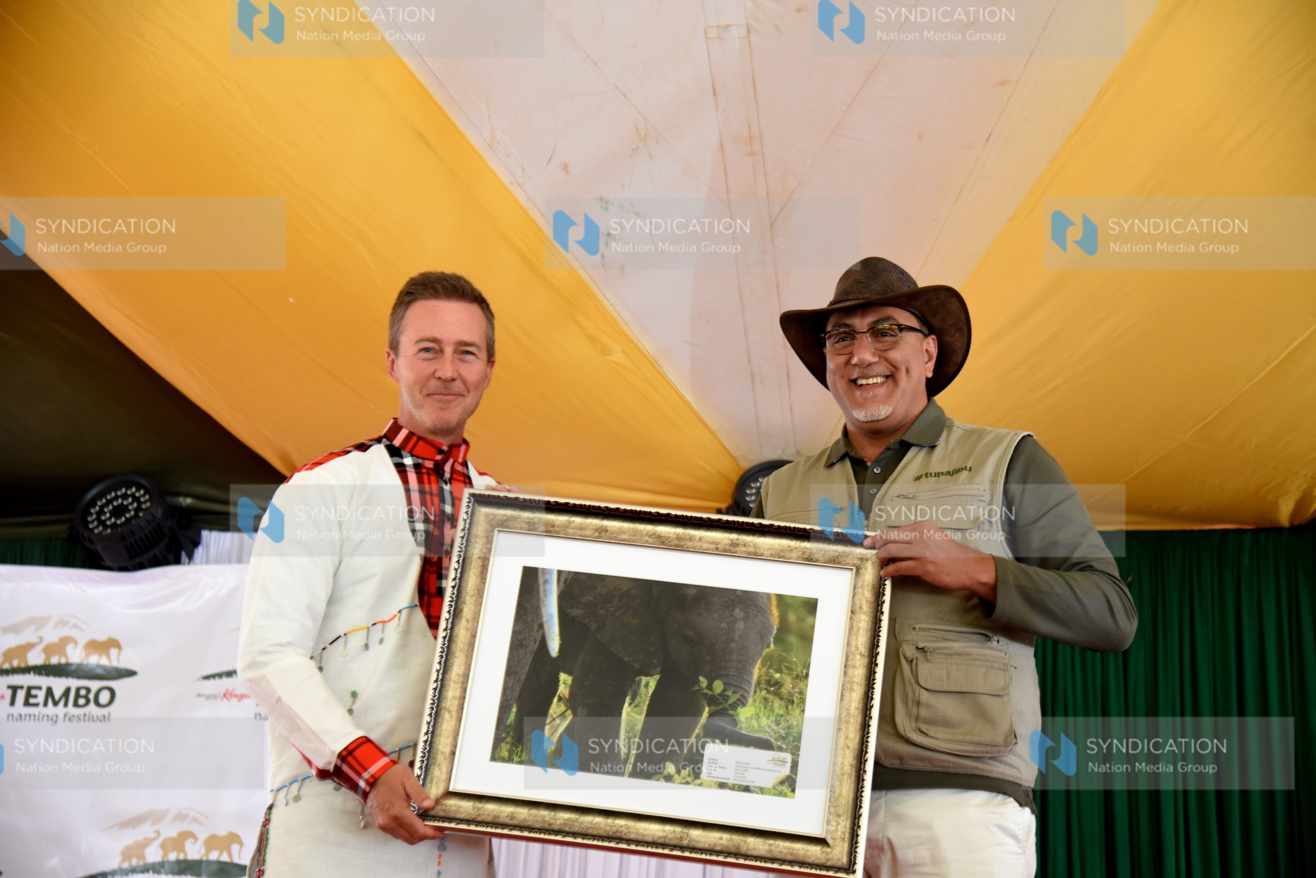 American actor, filmmaker, and producer Edward Norton during a Nairobi National Park event marking his unveiling by CS for Tourism and Wildlife Najib Balala