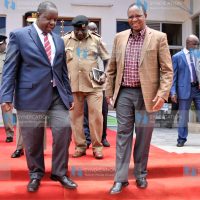 Interior CS Fred Matiang'i together with ministry PS Karanja Kibicho