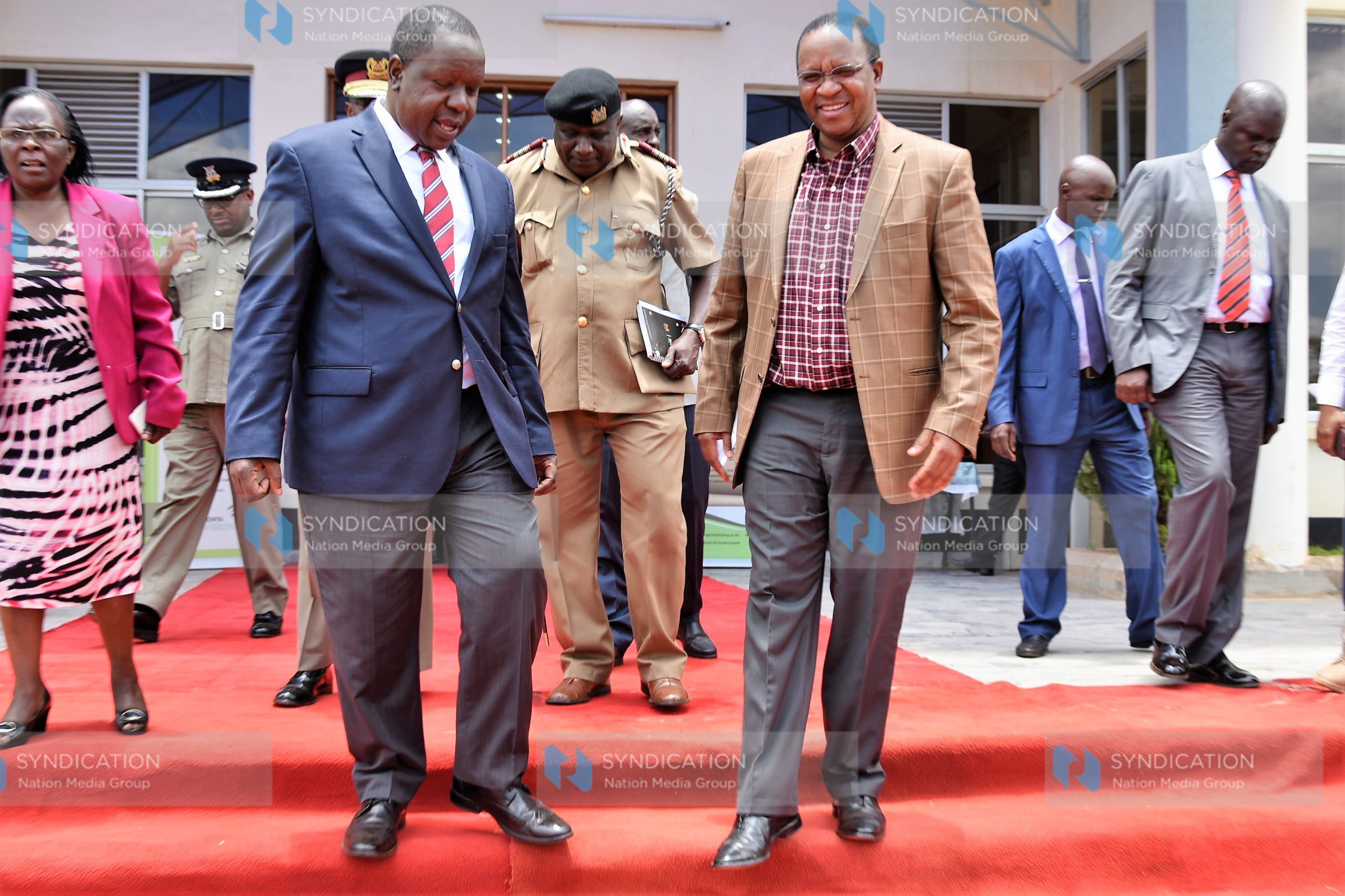 Interior CS Fred Matiang’i together with ministry PS Karanja Kibicho