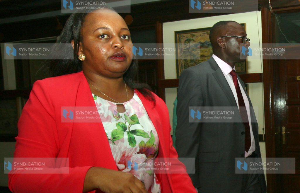Devolution and Planning Cabinet Secretary Anne Waiguru and Planning Principal Secretary Peter Mangiti