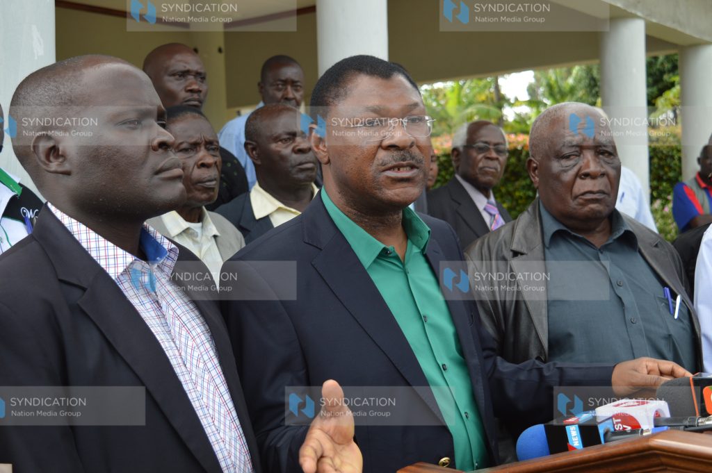 Ford Kenya Party leader Moses Wetangula, with Ford Kenya MCAs