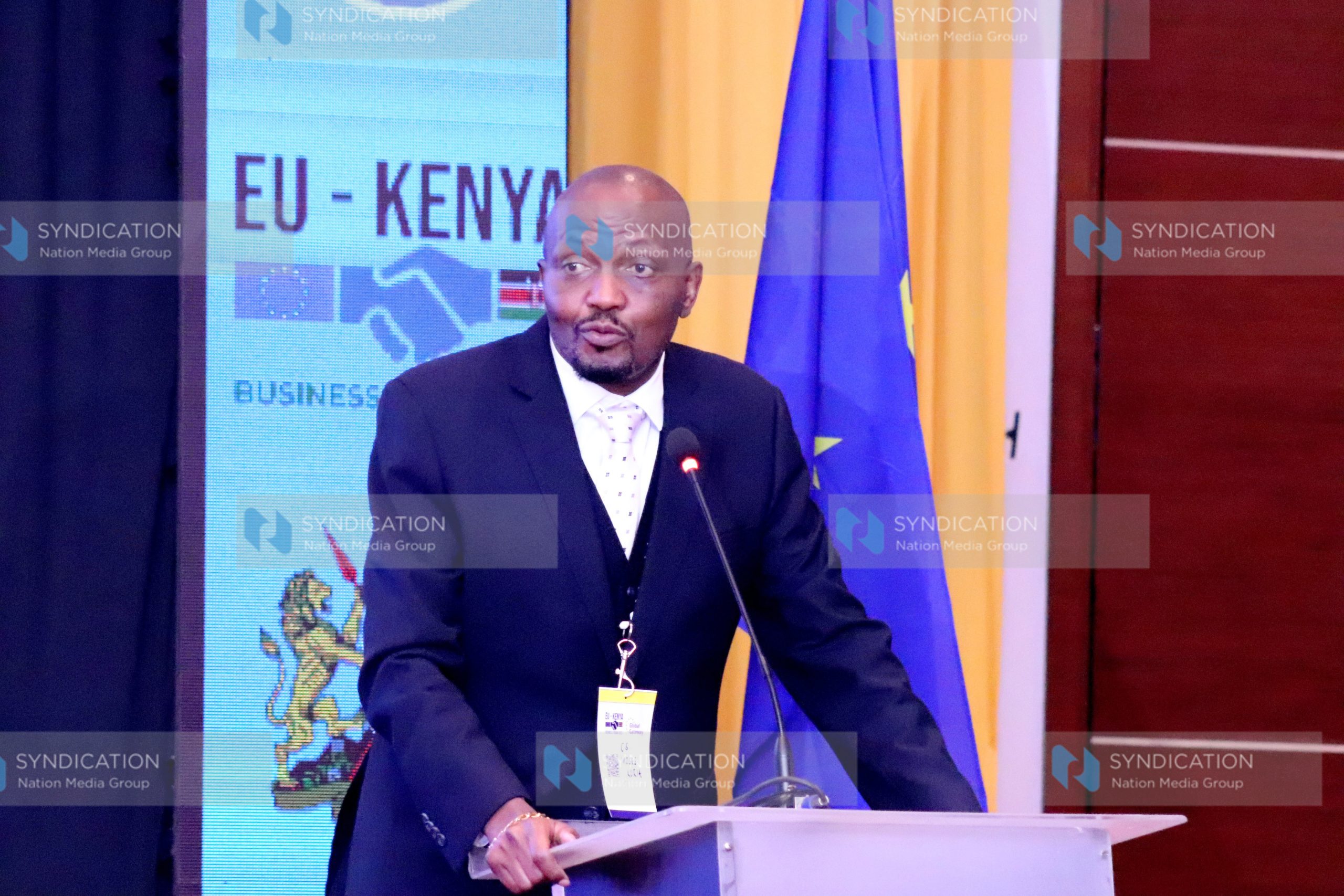 CS Trade Moses Kuria during the EU-Kenya Business Forum