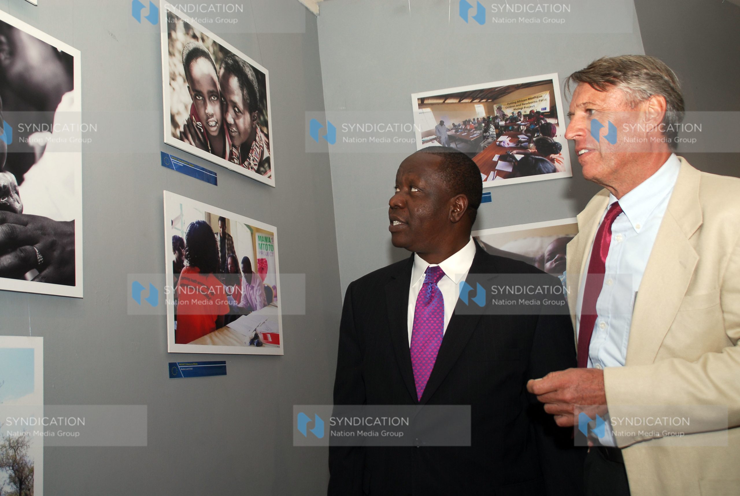 ICT Cabinet Secretary Fred Matiang’i and EU Ambassador to Kenya Lodewijk Breit