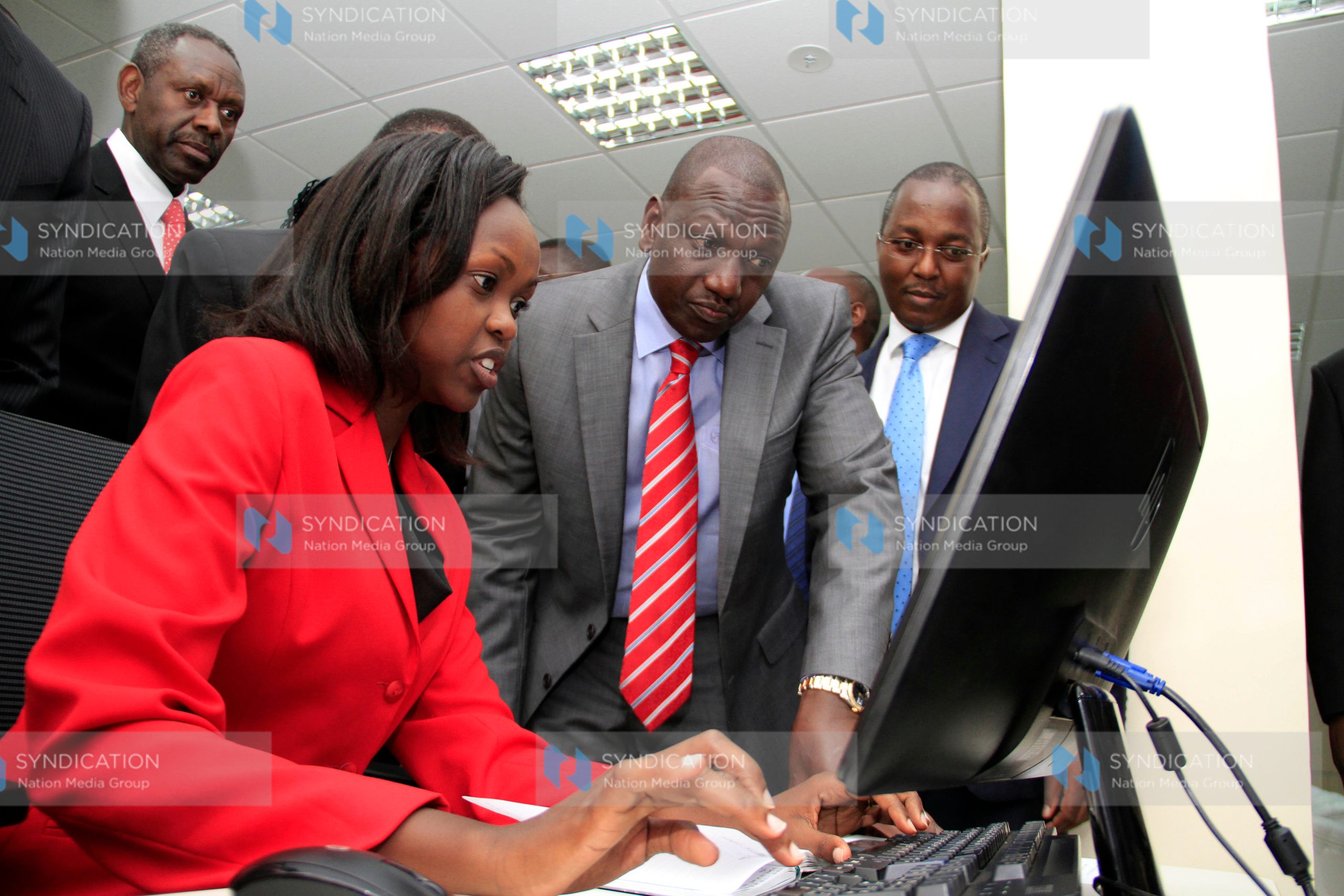 Nairobi Securities Exchange chairman CEO Peter Mwangi with the deputy president William Ruto