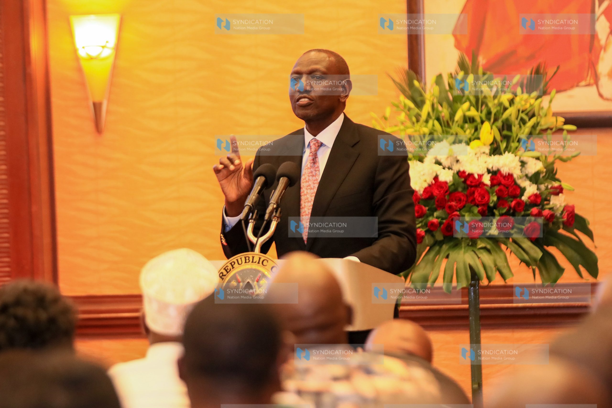 President William Ruto gives his remarks