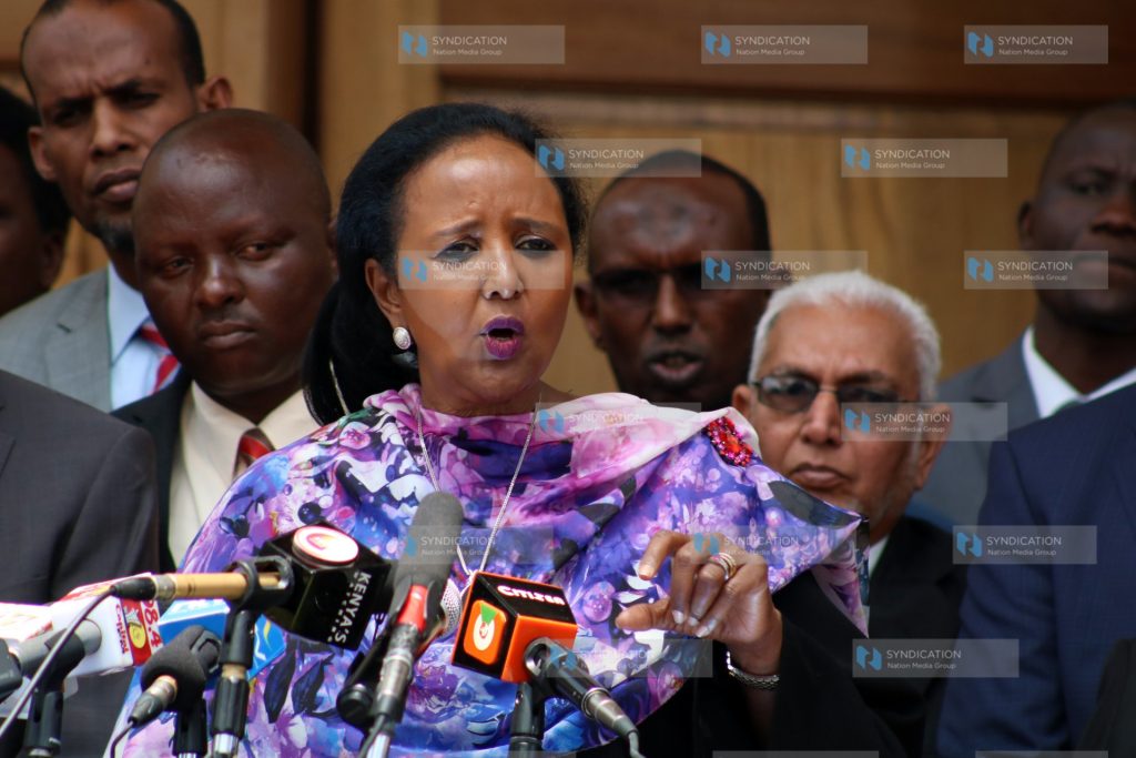 Amina Mohammed addressing the media