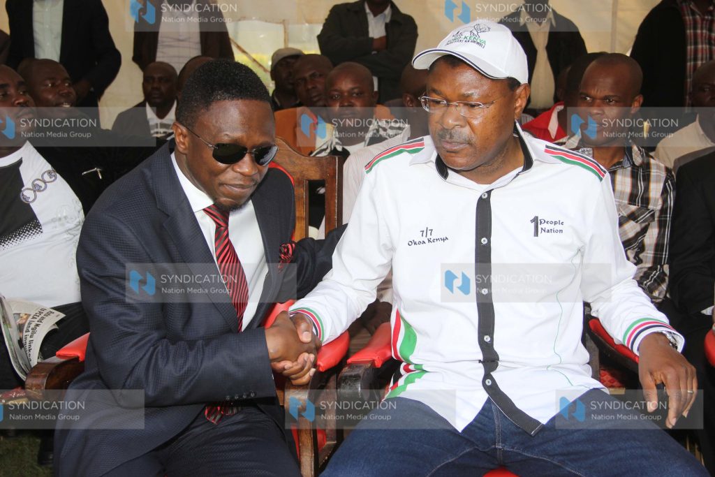 Luhya Unity Budalangi MP Ababu Namwamba and one of the Cord’s Principals Moses Wetangula