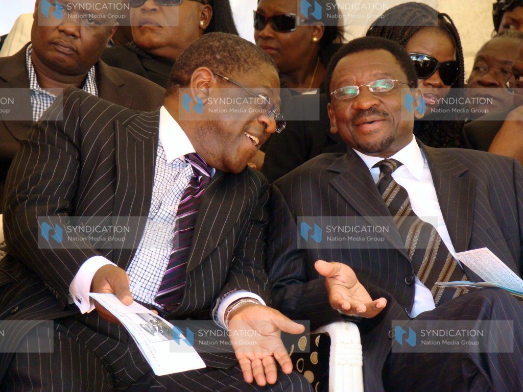 Attorney General Amos Wako and Lands Minister James Orengo