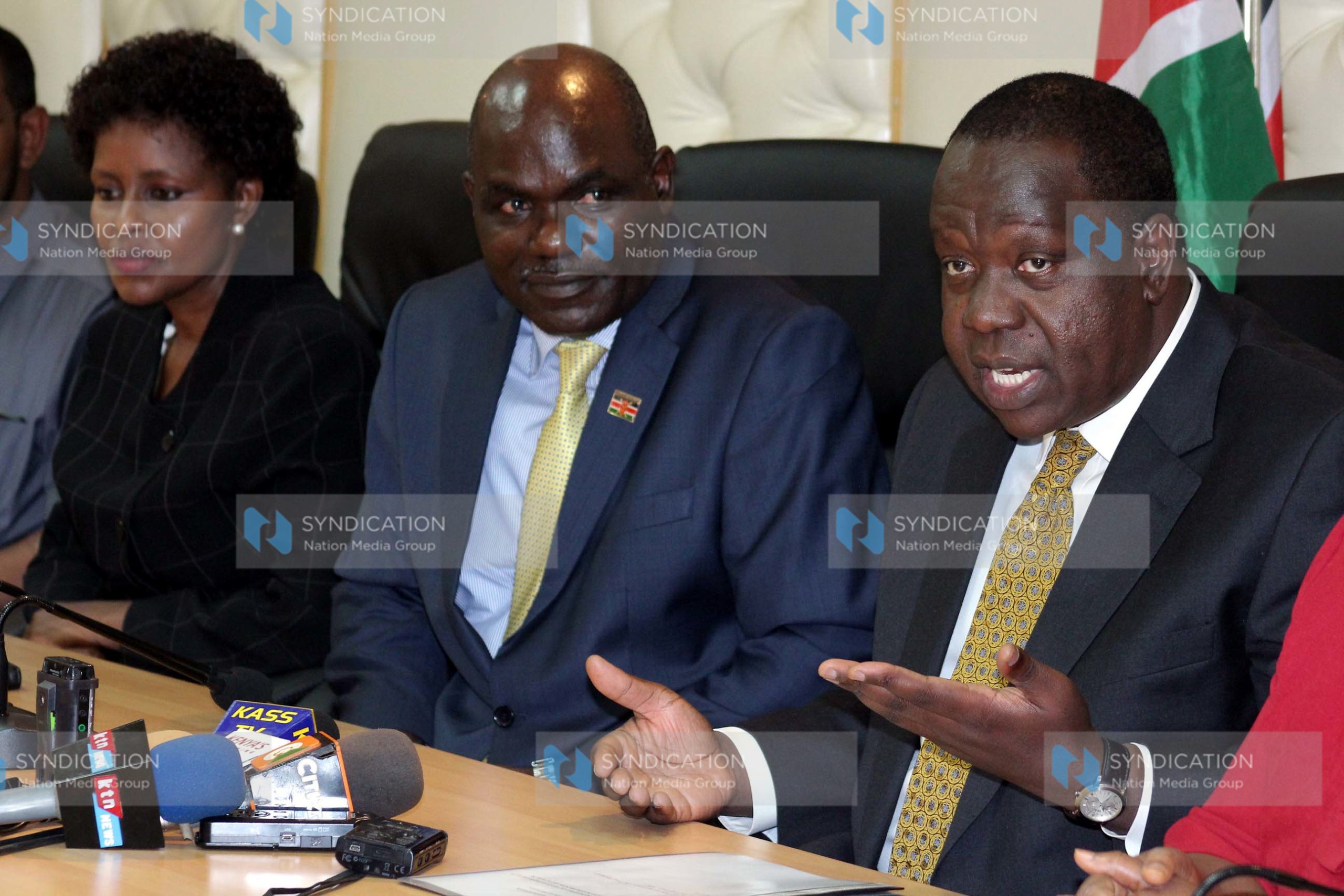 Education Cabinet secretary Dr. Fred Matiang’i, IEBC Chairman Wafula Chebukati