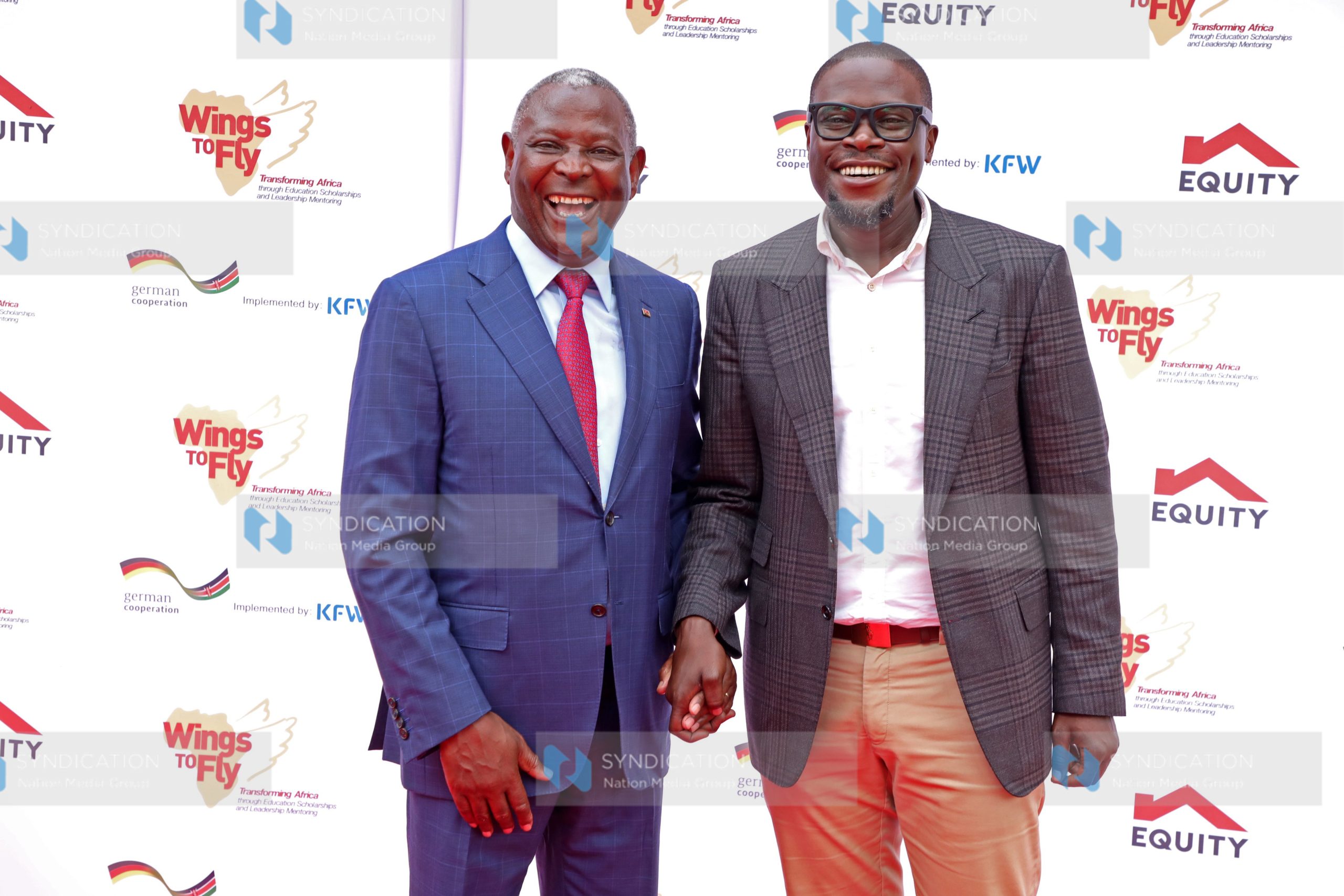 Equity group Foundation Executive Chairman Dr. James Mwangi with Nairobi Governor Johnson Sakaja