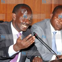 KNUT Secretary General, Wilson Sossion with KUPPET Secretary General Akello Misori