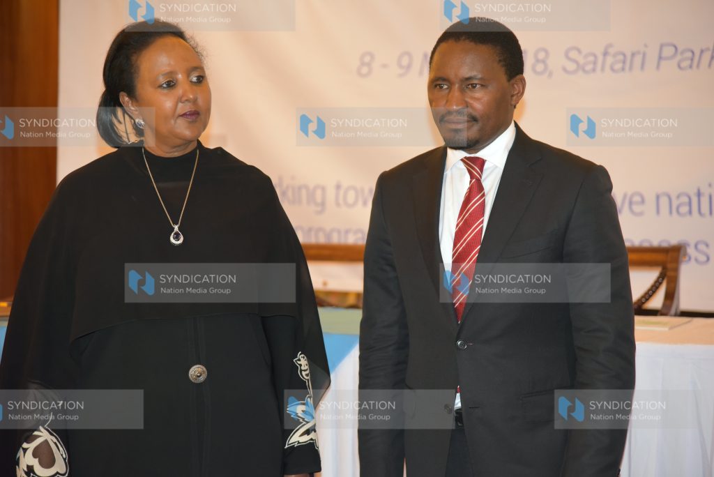 Education CS Amina Mohamed with Agriculture CS Mwangi Kiunjuri