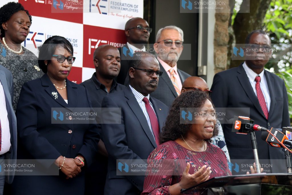 FKE National President Habil Olaka with Federation of Kenya Employers