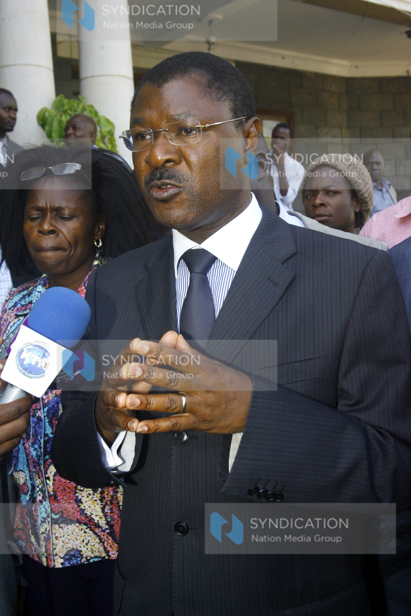 Ford Kenya Leader Moses Wetangula speaks to journalists