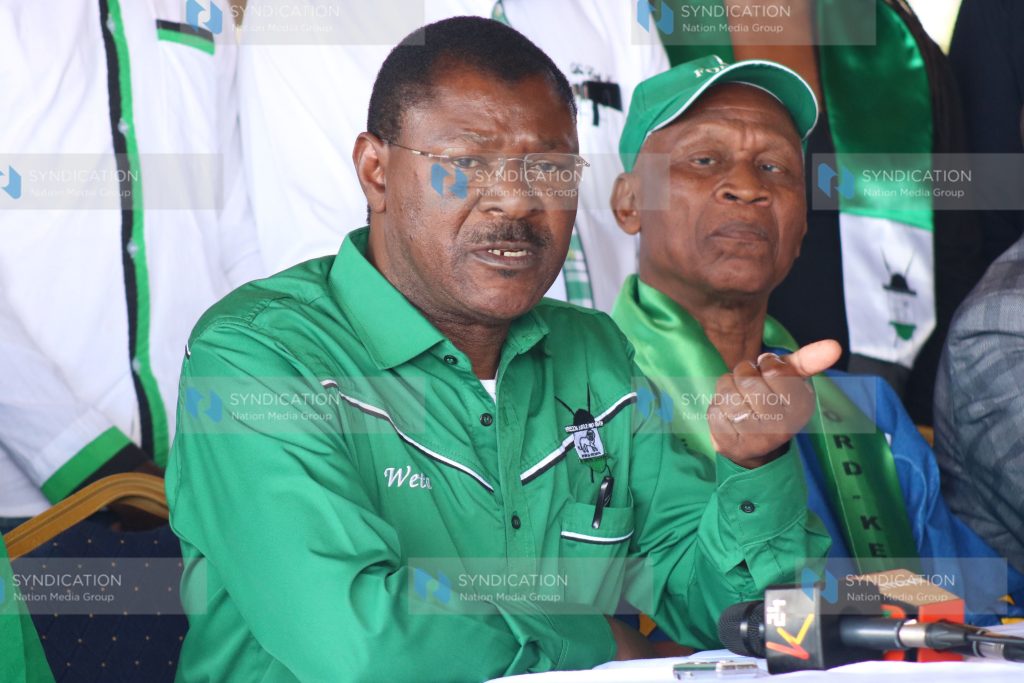 Members of Ford Kenya, led by party leader Moses Wetangula