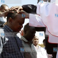 Uhuru Kenyatta and William Ruto receive prayers