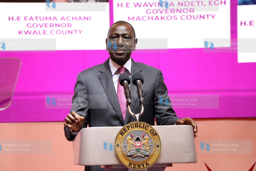President William Ruto during the launch of the G7 women governors Strategy
