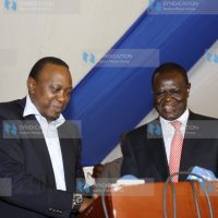 Uhuru Kenyatta with Kiraitu Murungi during the Gema Cultural Association