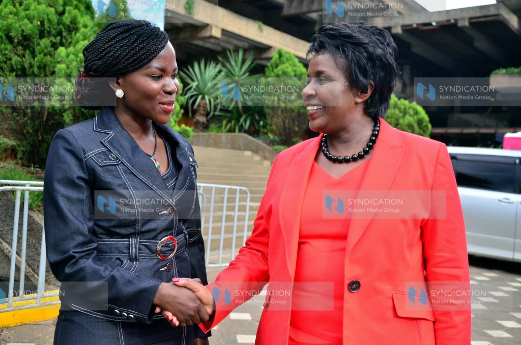 Bomet Governor Joyce Laboso is welcomed by Mercy Adero Save A Life Missions CEO