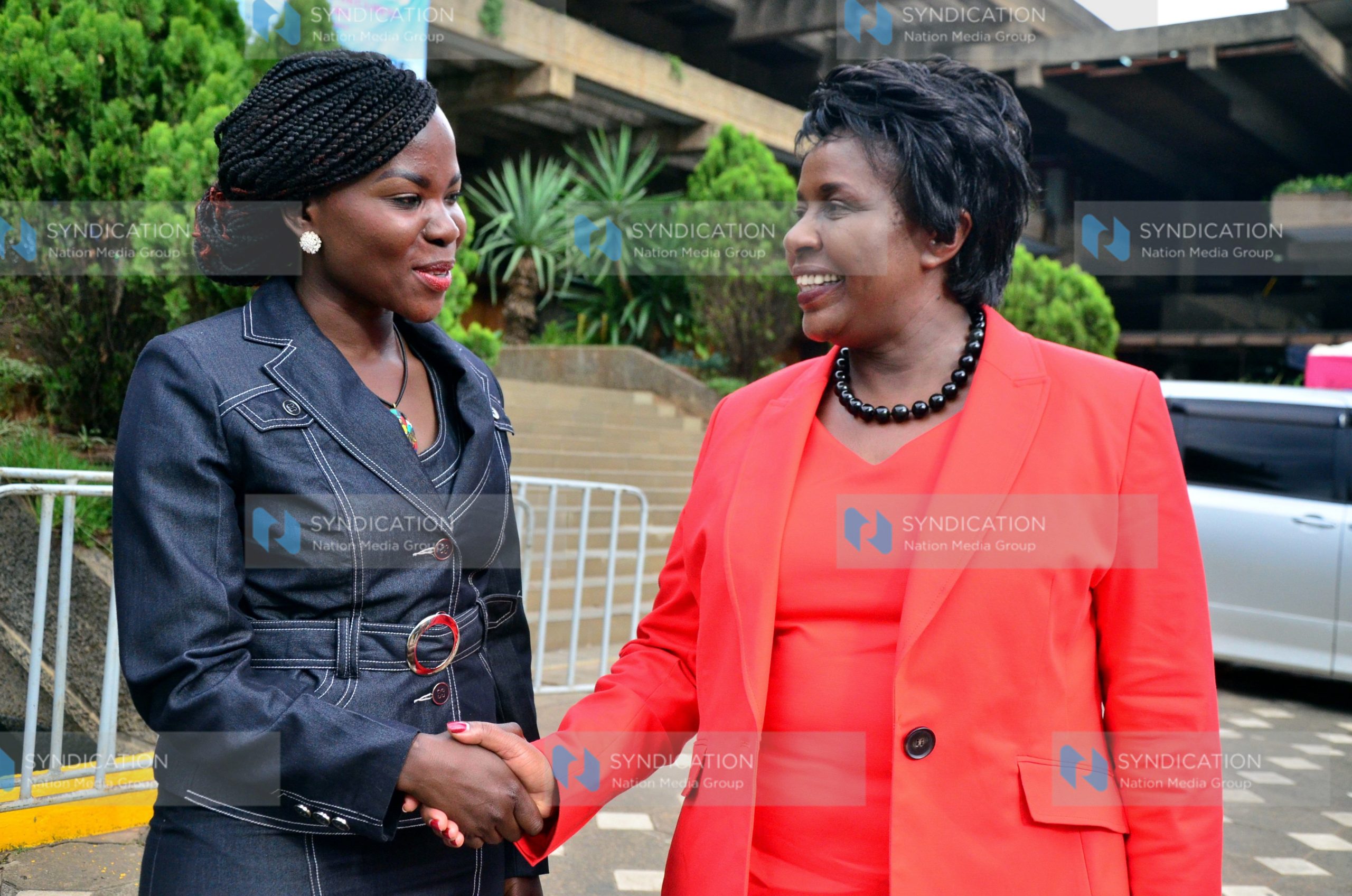 Bomet Governor Joyce Laboso is welcomed by Mercy Adero Save A Life Missions CEO