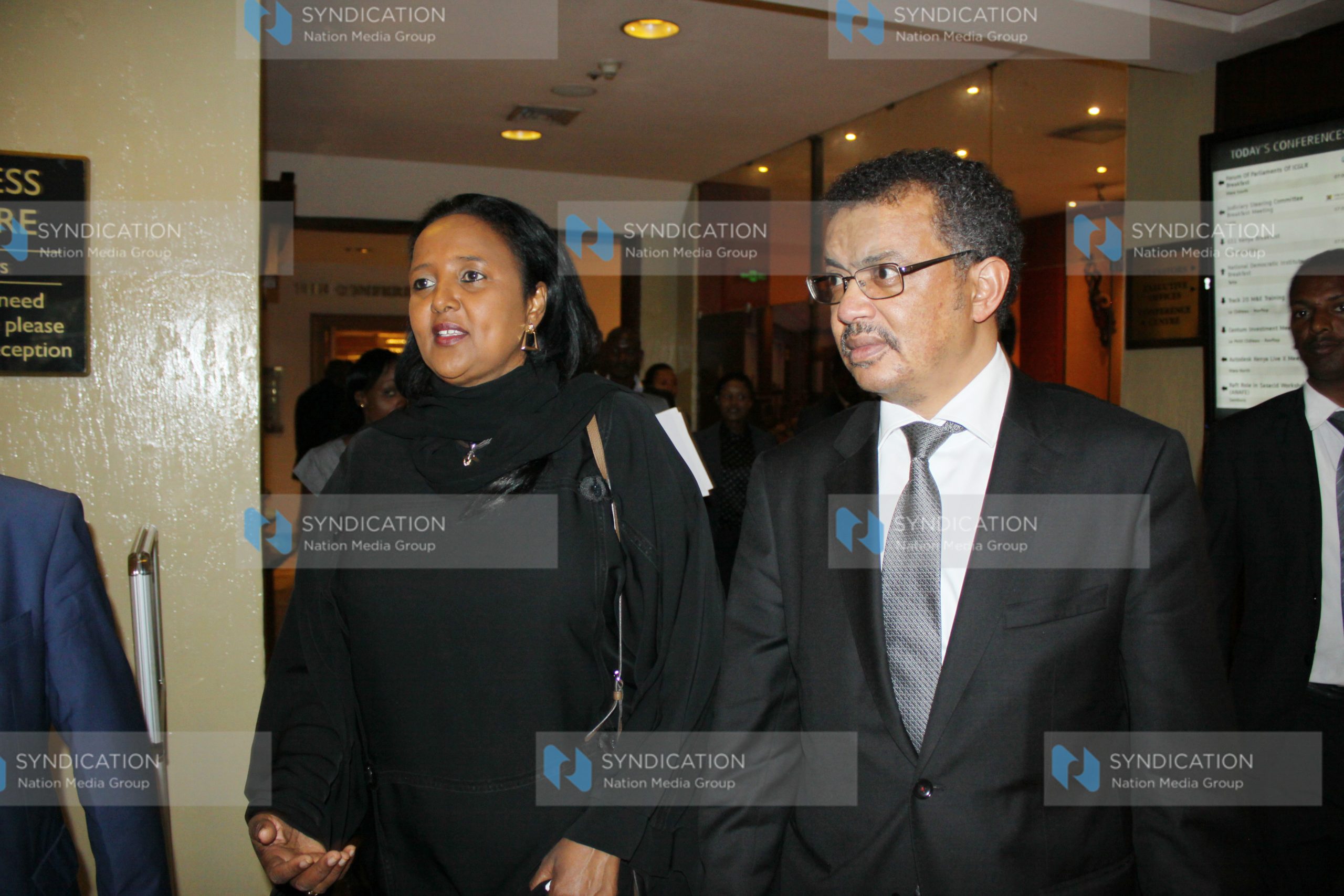 Foreign Affairs Cabinet Secretary Amina Mohamed with Ethiopia’s Foreign Minister Dr Tedros Adhanon
