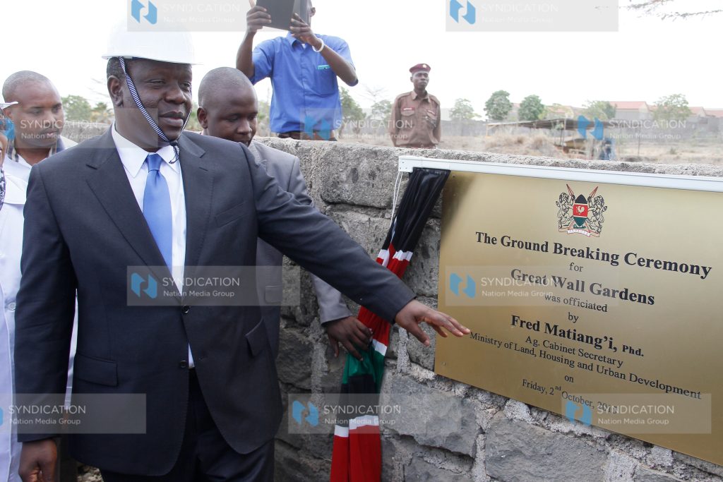 Acting Lands Housing and Urban Developments Cabinet Secretary Fred Matiang'i