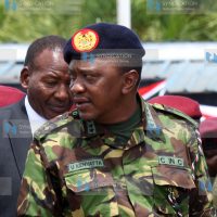 President Uhuru Kenyatta with Interior Cabinet Secretary Joseph Nkaiserry at GSU Training College