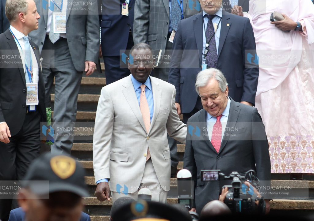 President William Ruto with United Nations Secretary-General António Guterres