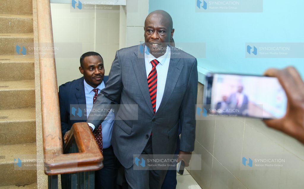 Impeached DP Rigathi Gachagua accompanied by former UDA SG Cleophas Malala