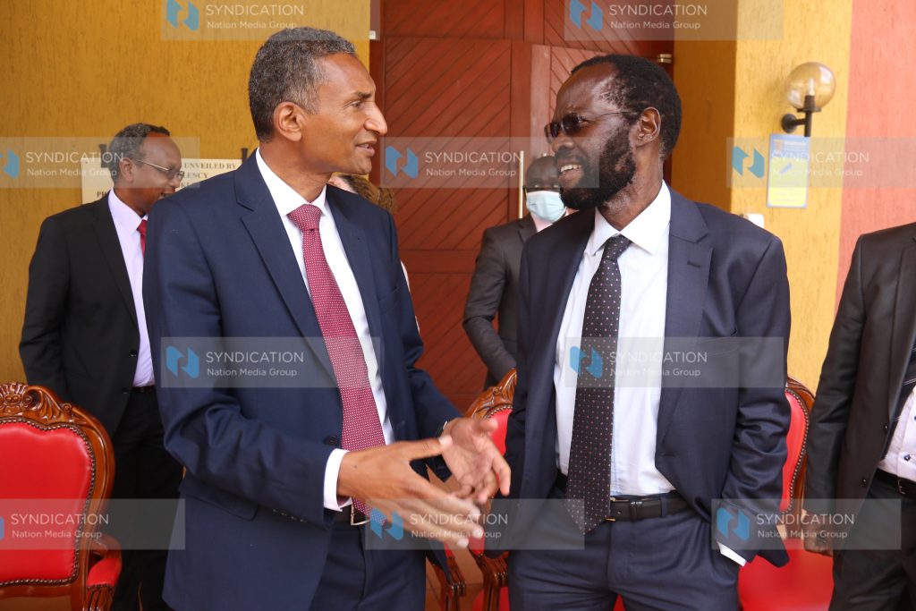 Strathmore University Vice Chancellor Designate Dr. Vincent Ogutu with Kisumu Governor Prof. Anyang Nyong'o