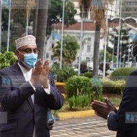 Ministry of Tourism and Wildlife CS Najib Balala and NMS director of Health Dr. Ouma Oluga