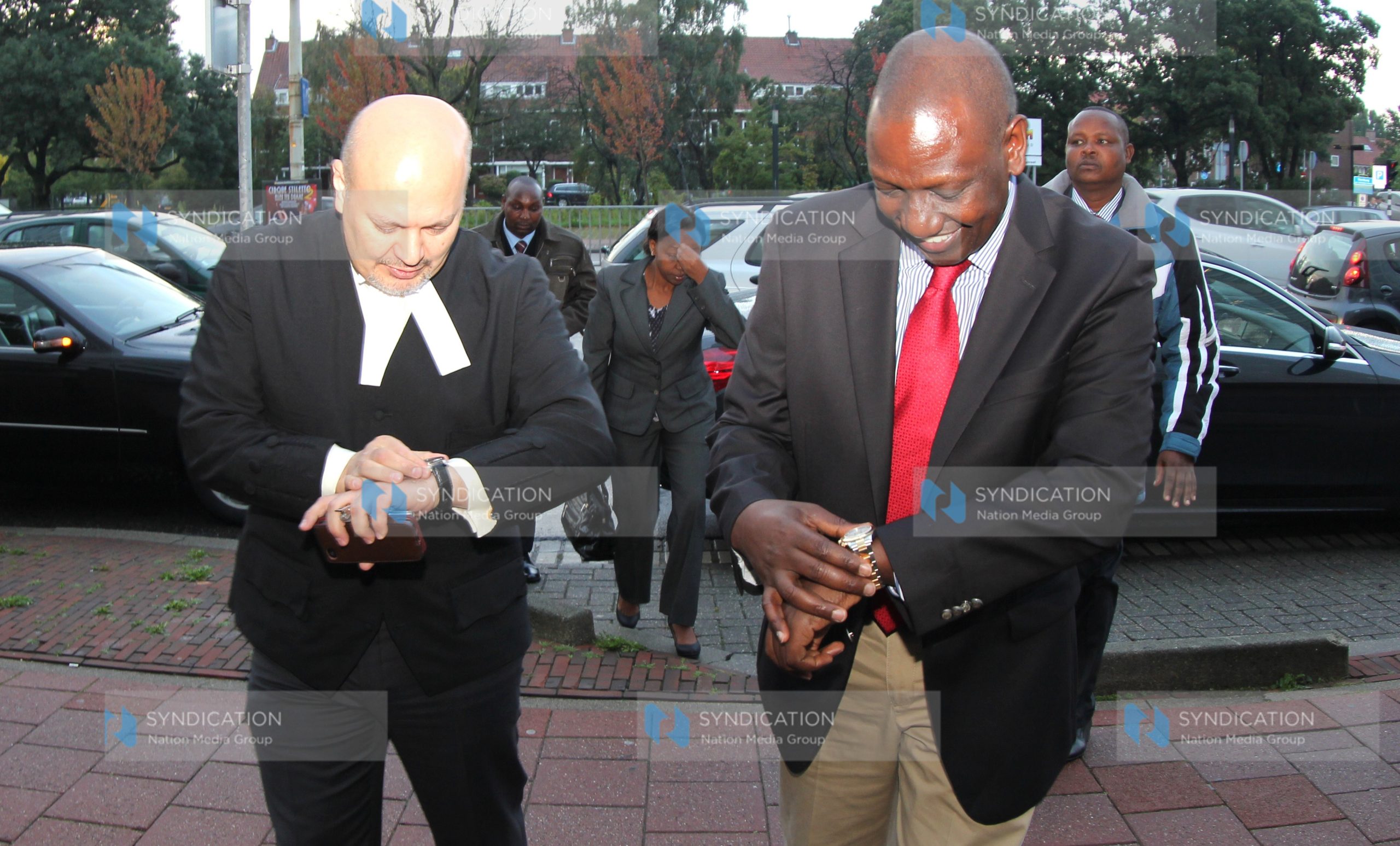 Deputy President William Ruto with his lead lawyer Karim Khan