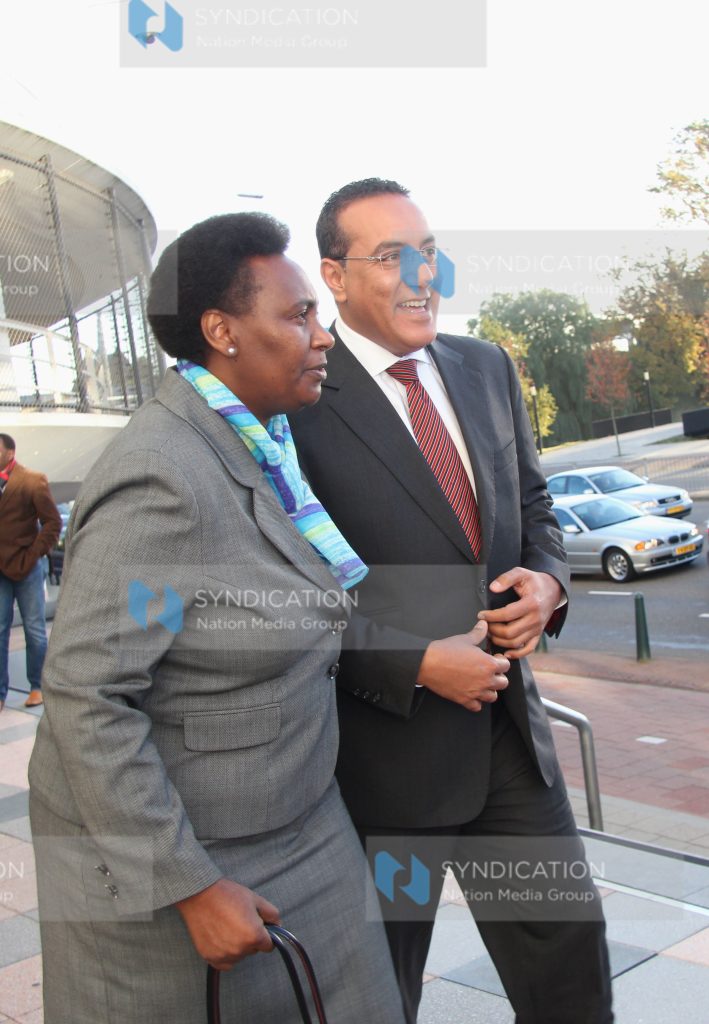 Mining Cabinet Secretary Najib Balala with Kenyan Ambassador to The Netherlands Makena Muchiri