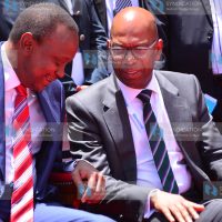 President Uhuru Kenyatta left with Safaricom Limited CEO Bob Collymore