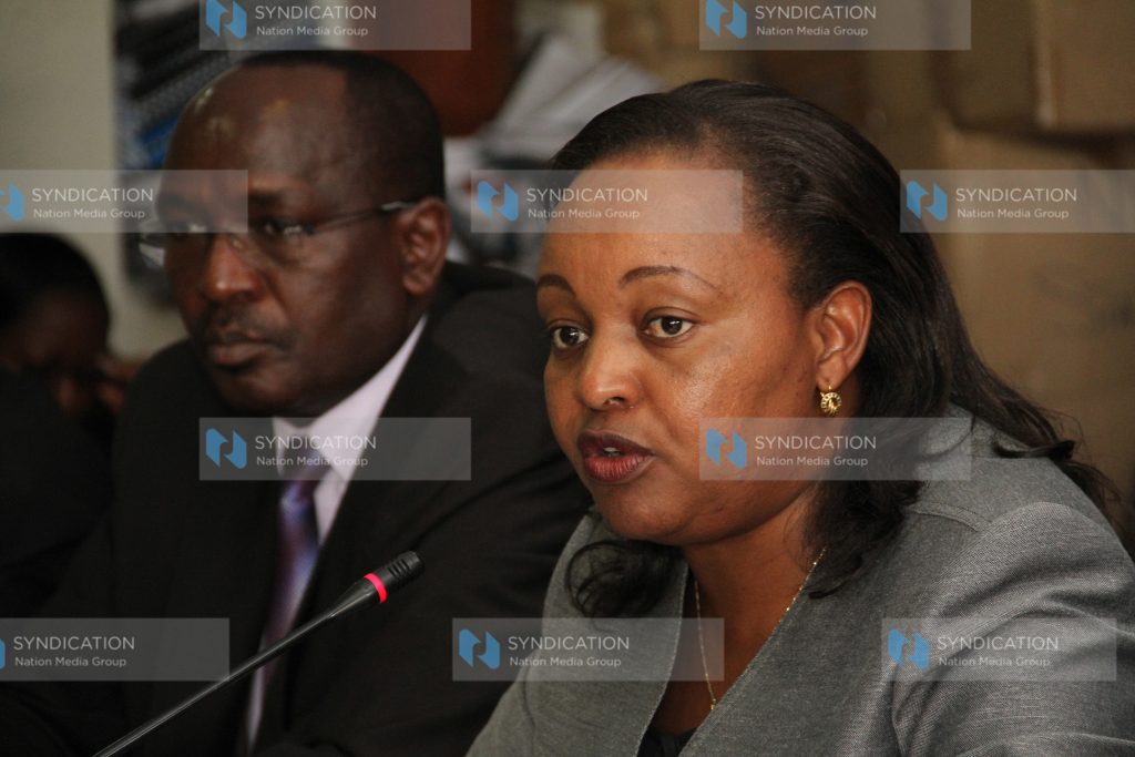 Cabinet Secretary for Devolution and Planning Anne Waiguru with her Principal Secretary John Konchella